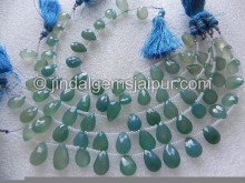 Greenish Blue Chalsydony Faceted Pear